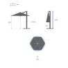 Parasol  déporté Diam 300cm Bordeaux