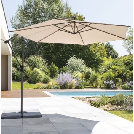 Parasol  déporté Diam 300cm Taupe