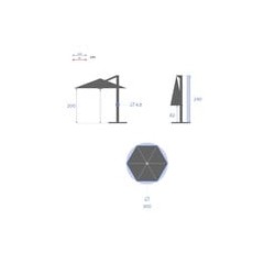 Parasol  déporté Diam 300cm Ardoise