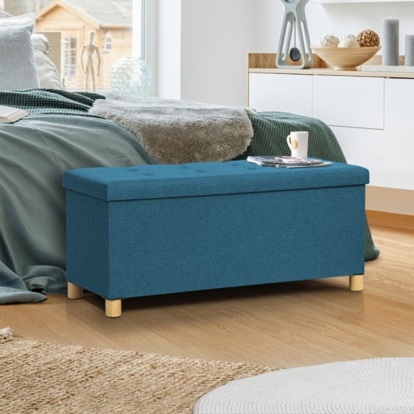 BANQUETTE COFFRE AVEC PIEDS 100CM BLEU C