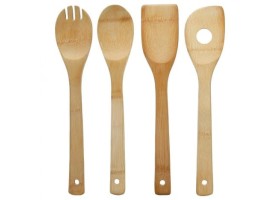 Ustensiles Cuisine Bambou X4